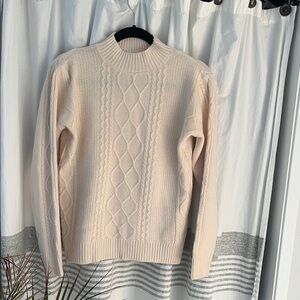 Elegant Cream Cable Knit Sweater